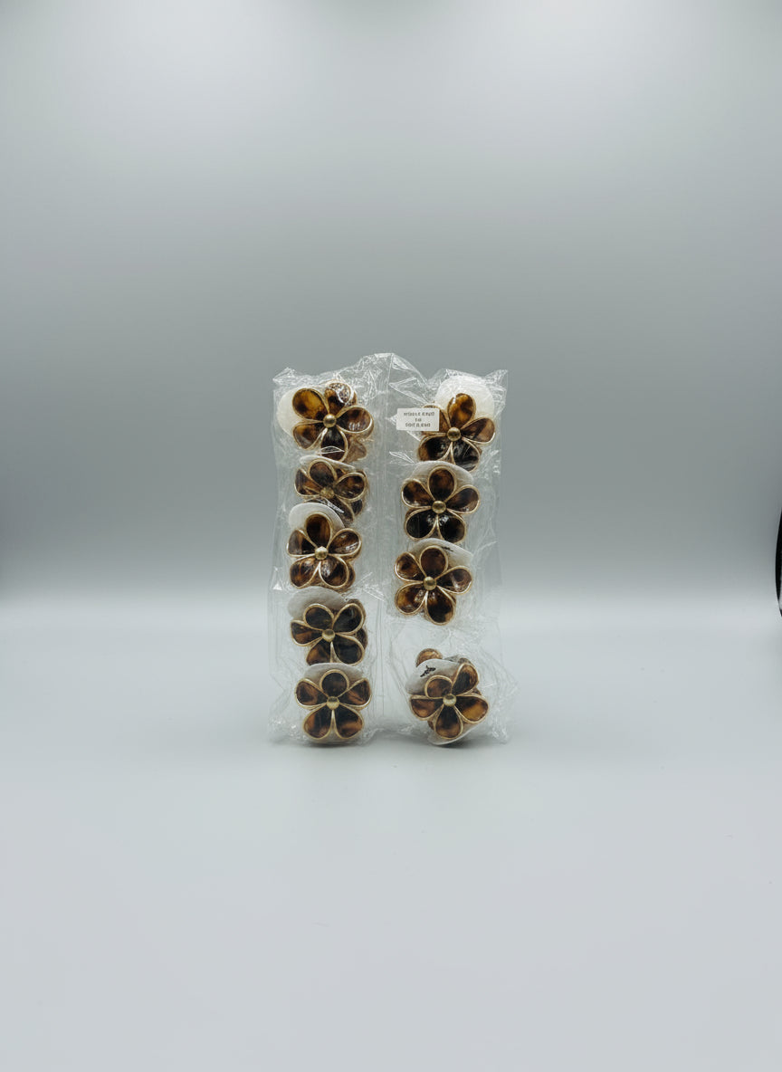 Leopard Flower Clips